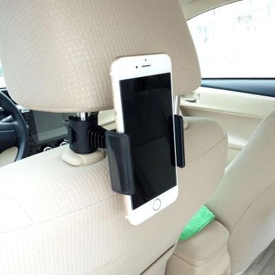 China Rotatable Auto Back Seat Headrest Mount Bracket Cell Phone Pillow Car Headrest Adjustable Back Lazy Bracket Phone Holder for sale