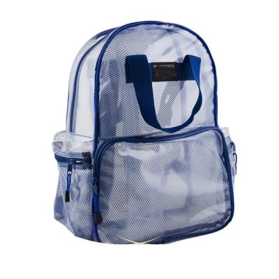 China Fashion Clear Waterproof PVC and Nylon Mesh Material School Backpack Bag in Summer Style for sale