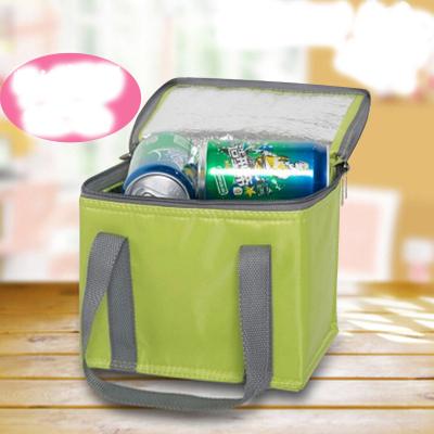 China Promotional 210D Polyester Handled Coated PU Beach Cooler Beer Bottle Bag With Handles for sale