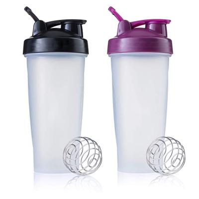 China 600ML BPA Free Colorful Sports Viable Gym Shaker Bottle For Protein With Plastic Mixing Ball for sale