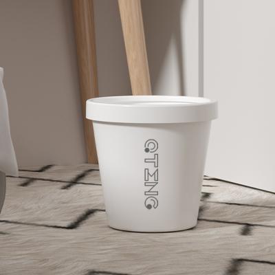 China Customized White Plastic Round Open Top 9L Waste Bin Stocked For Kitchen, Study, Nordic Type Hotel Recycling Bin for sale