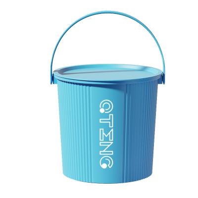 China Hot Sustainable Turned Double-Layer Plastic Bucket With Lid Cover Large Capacity Storage Bucket With Handle for sale