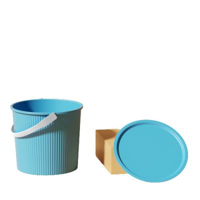 China Double-Layer Sustainable Portable Multicolor Household Design Outdoor Plastic Storage Bucket With Lid And Handle for sale