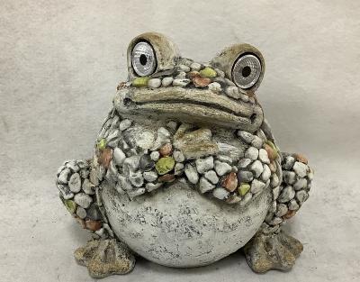 China Europe Decoration Outdoor Resin Zen Frog Statue Yoga Frog Figurine Resin Meditating Crafts and Waterproof Arts Garden Solar Led Light for sale