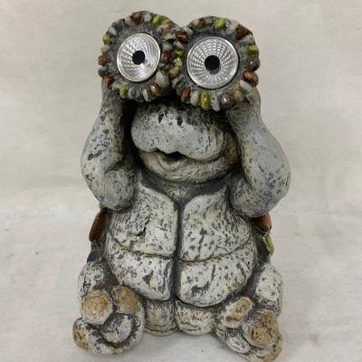 China New Design Europe High Figure Sale Frog Luminous Animal Resin Crafts Home Decor Porcelain Resin Crafts Gifts for sale