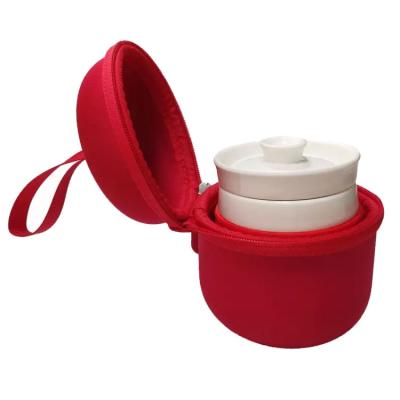 China Shockproof Portable Protective Creative Durable Carrying EVA Tea Cup Case With Hand Strap for sale