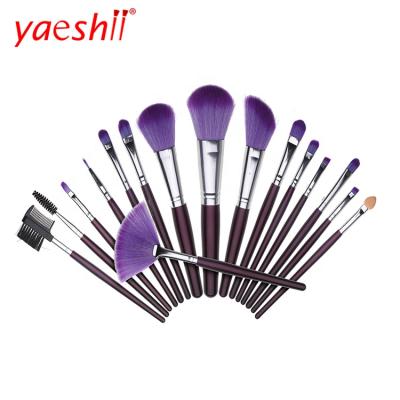 China Yaeshii 16pcs Hot Selling Brush Kit Portable Soft Purple Wooden Makeup Brush Sets Makeup Brush Set Makeup Brush Handle for sale