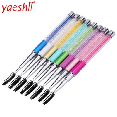 China Angular Blush Yaeshii Crystal Eyelash Brush Mascara Wands Applicator Eyelash Comb Brush Eyelash Extension Makeup Tool for sale