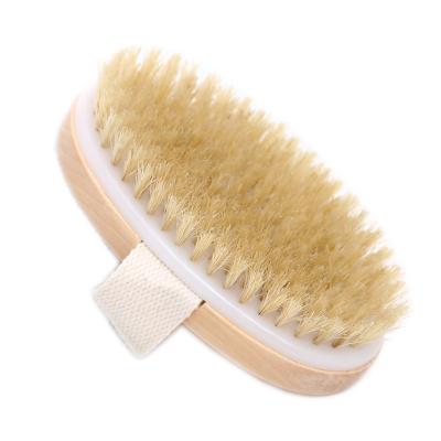 China All Natural Body Bristle Brush Bath Shower Brush Soft Natural Wood SPA Body Brush Without Handle for sale