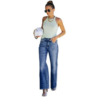 China Vintage Breathable Wide Leg Jeans Black High Waisted Jeans Women Straight Leg Jeans For Woman for sale