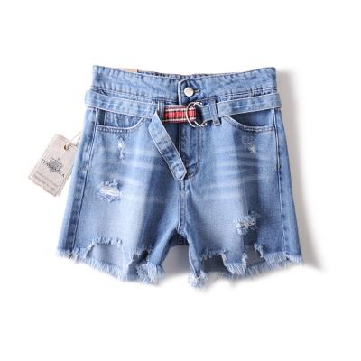 China Breathable Trash Denim Waistband Jeans Shorts Women Shorts Jean Ladies Jeans Short Pants for sale