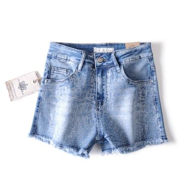 China OEM Breathable Professional Women's ODM Hot Sale High-Waisted Jeans Shorts Bling Ladies Shorts Jeans Pants for sale