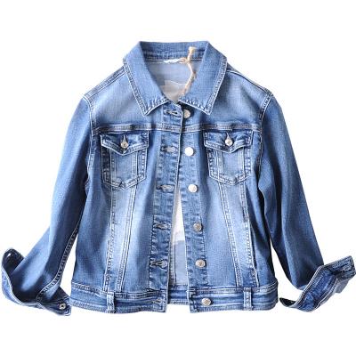 China Breathable Custom Women Ripped Holes Blue Denim Diamond Embroidery Jacket Women Lattice Jackets for sale