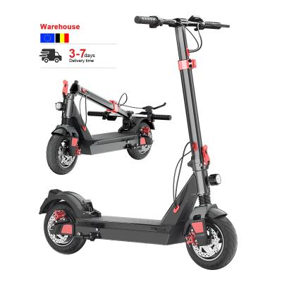 China EU Warehouse 350W 500W Motor Unisex UK 10 Inch Waterproof Foldable Fast Adult Electric Scooter With Suspension for sale