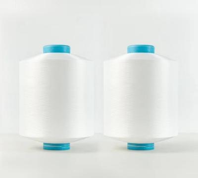 China Recycled High Elasticity Dty Raw White Yarn Recycled Thread 100% Polyester Yarn for sale