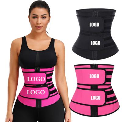 China Best Wholesale Double Antibacterial Belt Logo Latex Waist Cincher Trainer Custom Slimming Belt Corset Steel Boned Waist Trimmers Trainers for sale