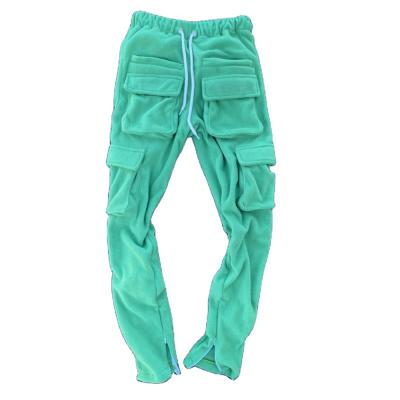 China QUICK DRY Custom Track Pants Pocket Man Stacked Jogger Cargo Stacked Sweatpants Mens for sale