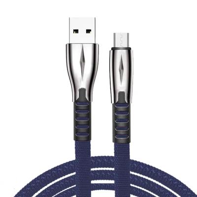 China Quick Charging Speed ​​Zinc Flat Nylon Braided Super Fast Micro Type C USB Charger Cable for sale