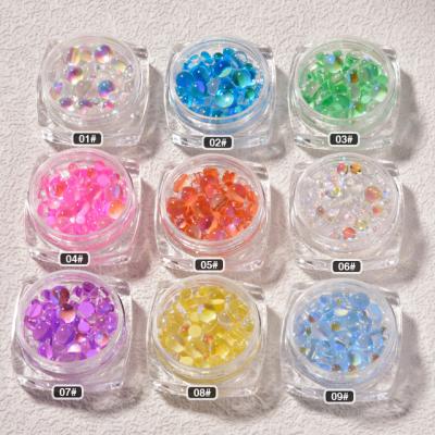 China Fashional 10 Metallic Color Mixed Around Colorful Nail Art Decorations Tools For Salon 7.5g Nail Sequin Glitter Nail Flake for sale