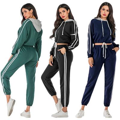 China Anti-wrinkle fashion sports casual suit for women trend hooded loose sportswear two-piece fall/winter 2020 for sale