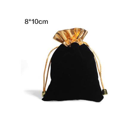 China Custom Eco-Friendly Eco-Friendly Jewelry Black Red Velvet Drawstring Bags Gift Package Custom LOGO for sale