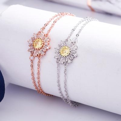 China Fashional 925 Sterling Silver Flowers Dangle Women Silver Bracelet for sale