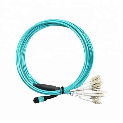 China MPO(f) to MPO(f) 12f LSZH  OM3  Fiber Optic Patch Cord Mpo Trunk Cable for sale