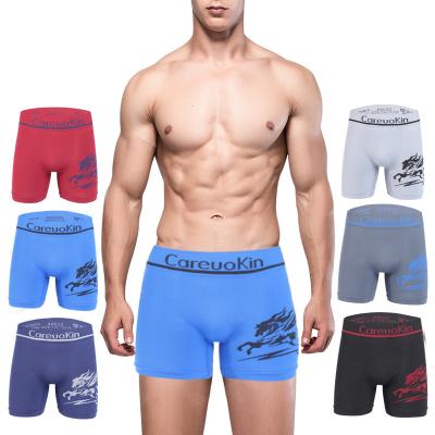 China Wholesale UOKIN Antibacterial Cheap Seamless Underwear Men Boxer Shorts Printed for sale