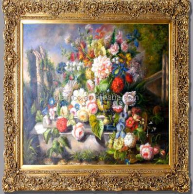 China Luxury Design Fine Exquisite Wood Carving Frames Floral Picture Oil Painting , Wood Frame Decor Oil Painting Arts for sale