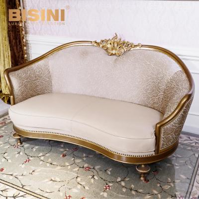 China Luxury Quality Luxury Fabric Curved Double Sofa Baroque Noble Solid Wood Hand Carved Elegant Sofas Italy Living Room Furniture for sale