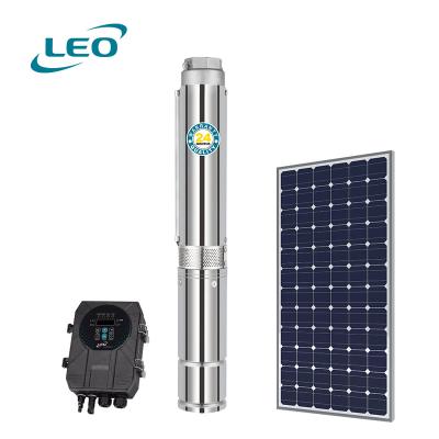 China LION 550W-1500W Mini Water Pump Commercial AC Solar Multistage DC Pump Solar Submersible Pump System for sale