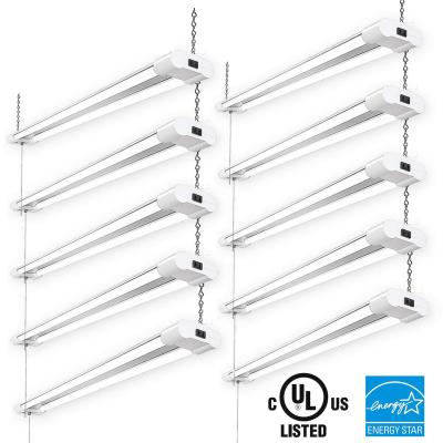 China Hanging Linkable LED Shop Lights Dual Tube Fixture Garage Slim Type Linear Shape for sale