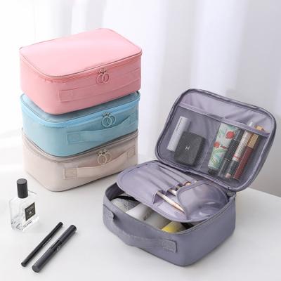 China Fashion Custom Portable Waterproof Pouch Make Up Bag Nylon Lipstick Organizer Cosmetic Bag Small Travel Makeup Bag for sale