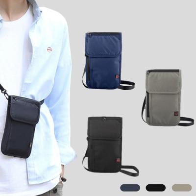 China Wholesale Waterproof Travel Passport Holder ID Card Holder Cell Phone Wallet Nylon Sling Neck Wallet for sale