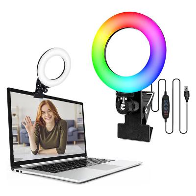 China Mini Wholesale 6 Inch Selfie Led Ring Light With Clip For Video Conferencing Lighting Live Stream Makeup Video for sale