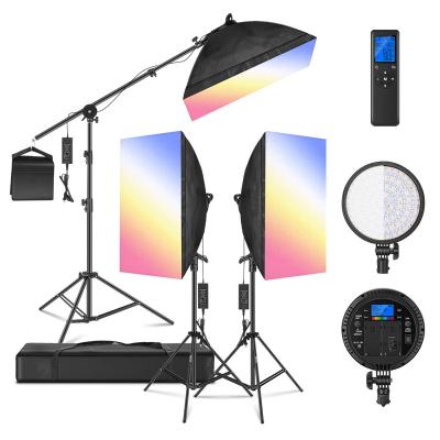 China Square Full Color Adjustable Speedlight Softbox Light Colors Lighting Photo Studio Kit For Photography for sale