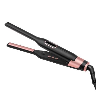 China Anion Technology Design New 3/10 Inch Pencil Flat Iron Mini Flat Iron Beard Hair Straightener with Negative Ions and LCD Display for sale