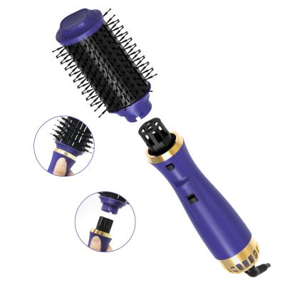 China New Arrival Purple Detachable Ionic Volumizer Hair Dryer Brush Head and Hair Dryer with Steering Technology for sale