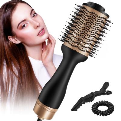 China Round Hot Shot Oval Airbrush 3 In 1 Wave Hair Dryer Blowdryer Brush H-208 for sale