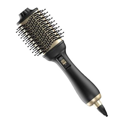 China Ionic Negative Ion Ceramic Straightening and Curling Brush One Step Styling Tool Hair Dryer Brush for sale