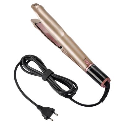 China LCD Temperature Display and Fast Heating 2 in 1 Ceramic Twist Hair Straightener and Curler Hair Curling Iron with Turn Adjustable Temperature for sale