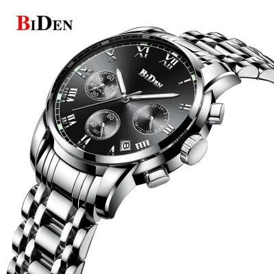 China Luxury Gent Chronograph Stainless Steel BIDEN Watch Private Label Men Watch Waterproof Gold Watch Relogio Feminino for sale