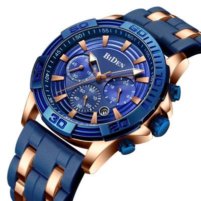 China Biden Chronograph Mens Watch Luxury Silicone Band Watches For Mens Chronograph Watch Man for sale