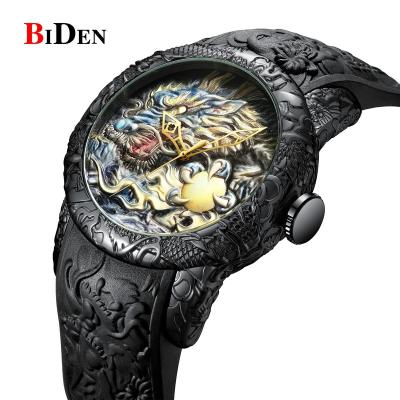 China Popular Luxury Gold Water Resistant Wristwatch For Men With Silicone Strap Hand Watch for sale