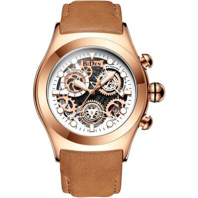 China BIDEN Chronograph 2020 Latest 45mm Luxury Men Watch In Wristwatches Mens Quartz Genuine Leather Waterproof Watch for sale