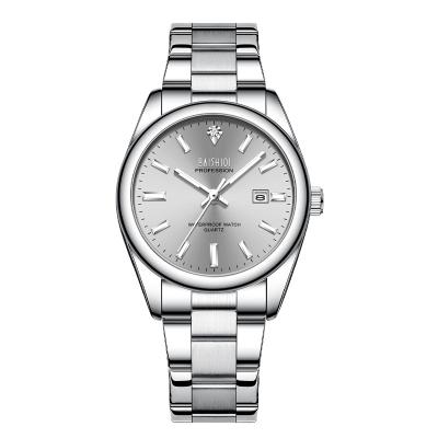 China Day/date women's watches silver stainless steel waterproof date quartz watch business casual analog wristwatches for women and ladies for sale