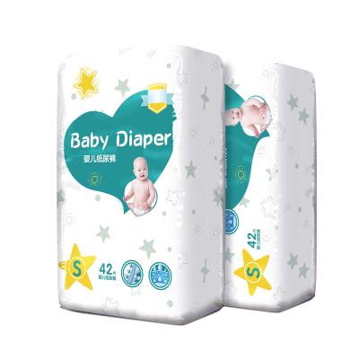 China Hot Selling Plain Weave Cheap Non Woven Fabric Disposable Baby Diapers Pants A Grade for sale