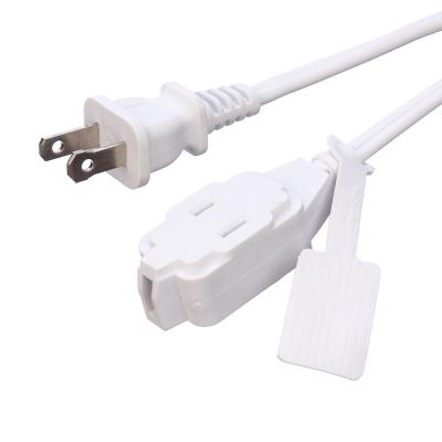 China 2X16AWG White 2 Pin Home Microwave Oven Plug Electrical Cord Extension Cords for 125V Rated Voltage and PVC Jacket Material for sale