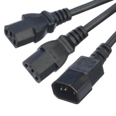 China 6-10A/250V Current/Voltage Rate IEC 320 C14 Male to 2*C13 Female Y Type Splitter Power Cord with C13 C14 Extension Cable for sale