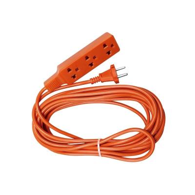 China Zuurstofvrij, bared stranded koperen geleider materiaal overspanningsbeschermer Power Strip Orange Euro 2 Round Pin Plug SJT 2/16AWG Te koop